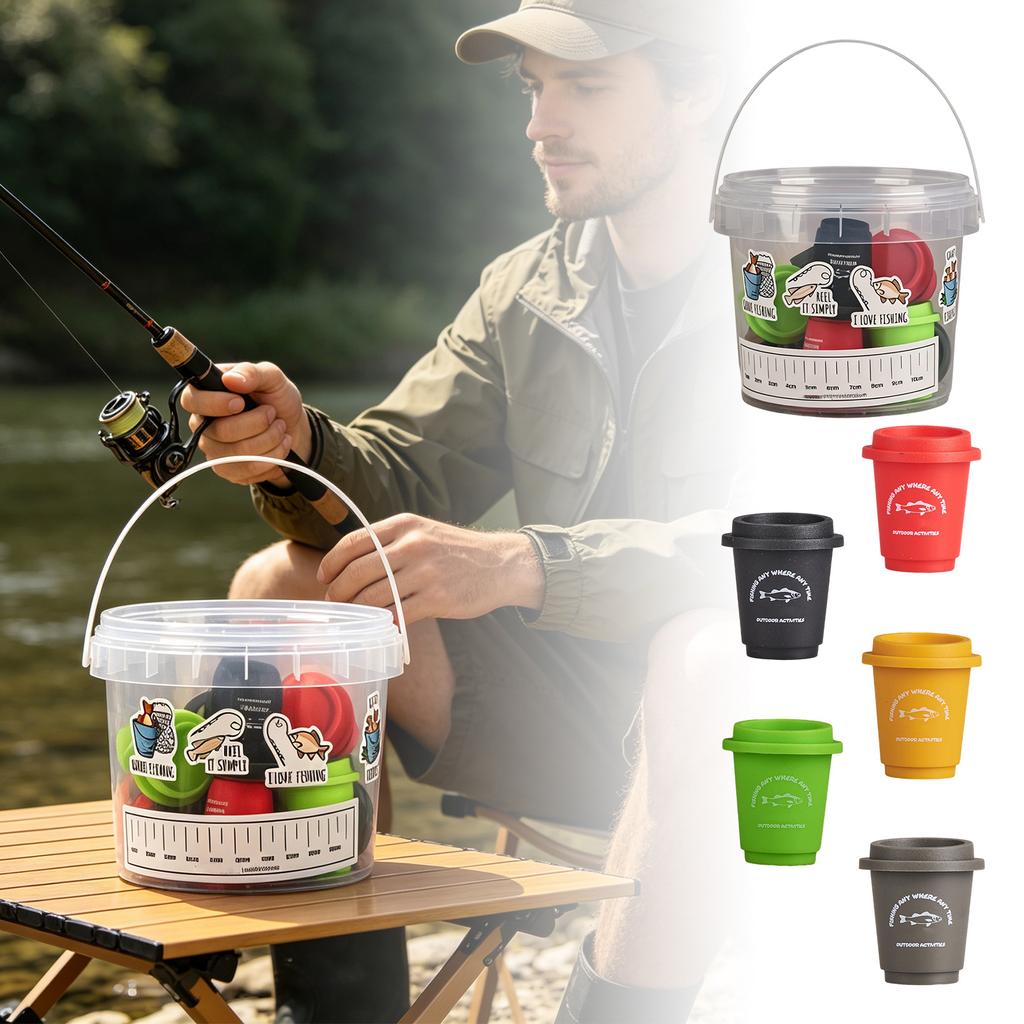 Portable Fishing Bait Cup Set Multi Purpose Small Fish Bait Grinder Suitable for Stream Outdoor Camping with Measuring Bucket