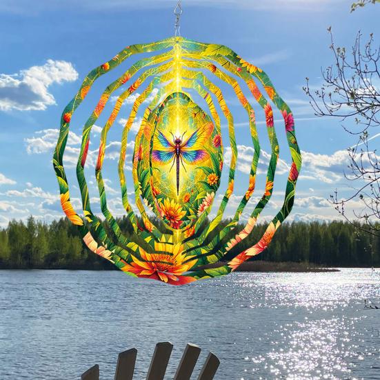 Libelle Vindspinner Fugl Kinetisk Spinner Hengende Animert Vindspinner med 3D-animasjonseffekt for Utendørs Gård Hage Dekorasjon