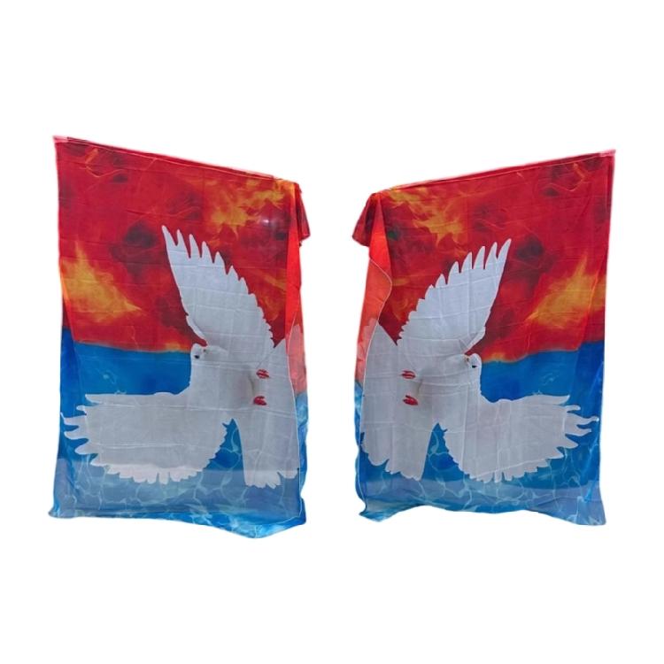 

Airy White Pigeons Printed Chiffons Performances Tool For Dance Rehearsals And Cultural Exhibitions 1