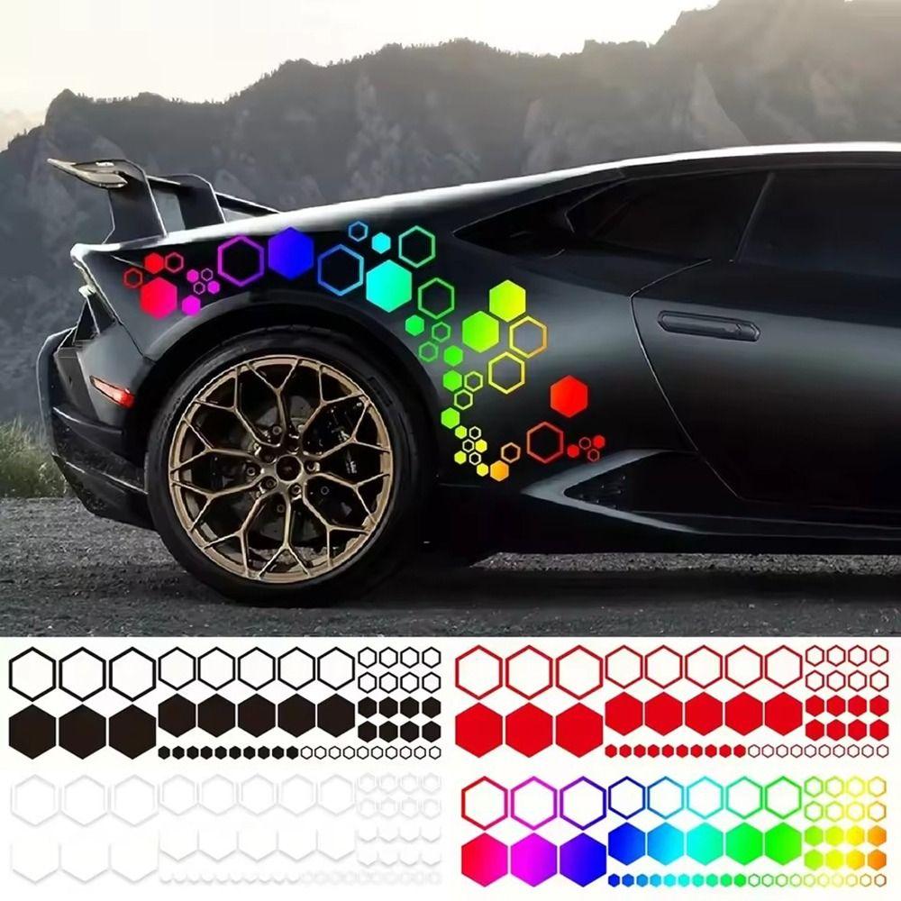 DIY Car Modification Car Decals Trims Waterproof Vinyl Hexagon Honeycomb Decals