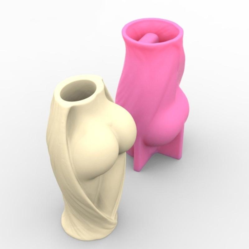 Human Body Flowerpot Silicone Mold Concrete Candlestick Resin Mould DIY Vase Succulent Planter Molds Home Decorations