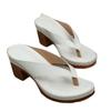 Summer new wedge heel thick-soled slippers large size toe thick heel round head wedge slippers