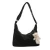 Spacious Casual Shoulder Bag For Women 2024 Trendy Solid Color Tote Style With Zipper Closure