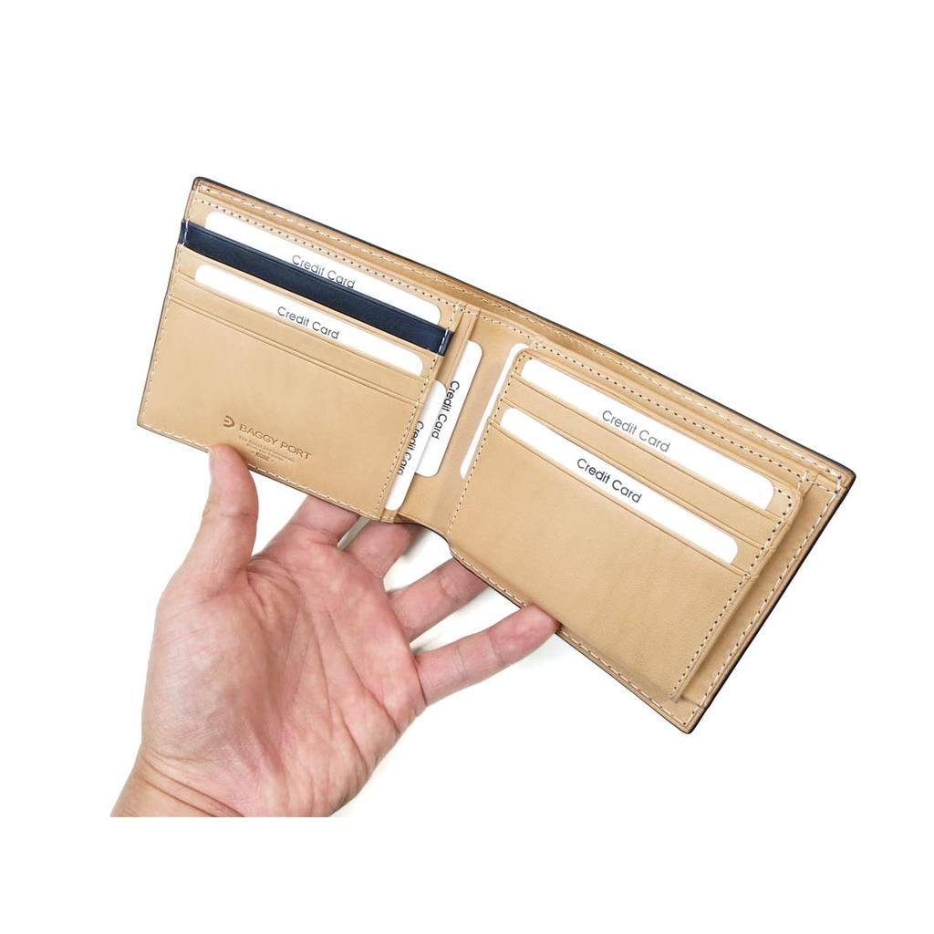 Baggy Port Bifold Leather with Paisley Embossed Wallet, Indigo-Dyed Design, Men's, Women's, Unisex, Billfold, ZYS-198 (Dark Blue)