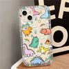 Cute Dinosaur Painting Applicable iPhone17ProMax Airbag Mobile Phone Case 16Pro Apple 12/13 Foreign Trade 15