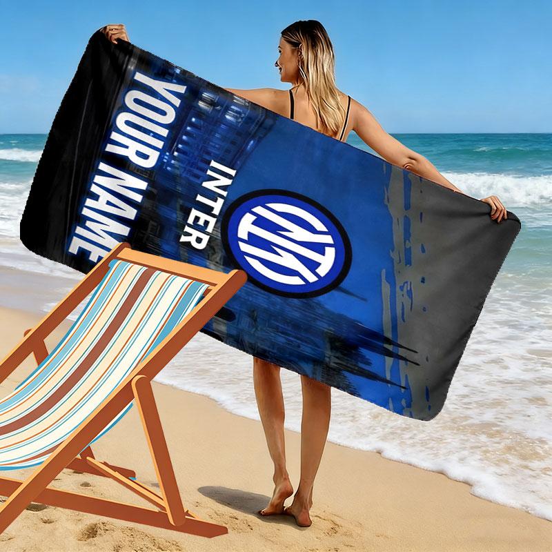 Custom Inter Print Beach Towel, Large Soft Quick Dry Towel for Beach Camping Swimming