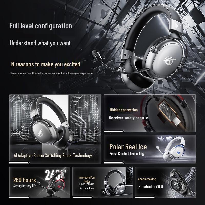iKF V11 Max 4-Mode Wireless Gaming Headset