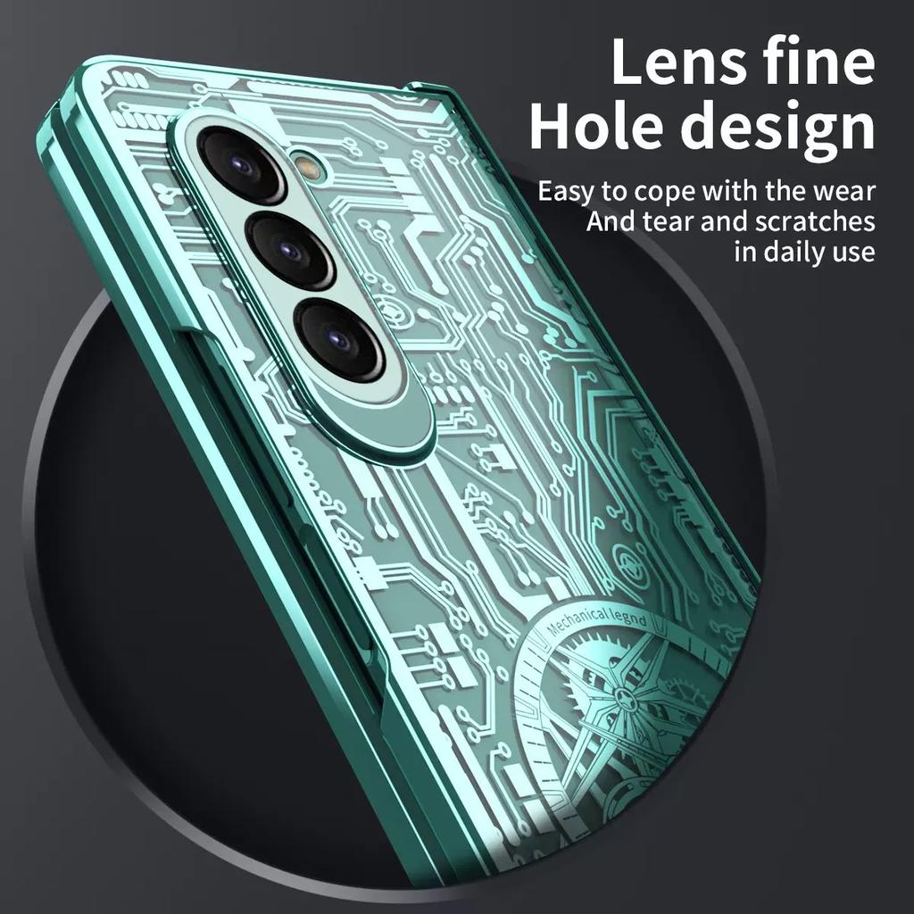 New Arrival Shell Film Magnetic Circuit Board High Transparency Phone case for Samsung Z Fold 7 6 5 PC Electroplated Phone Case