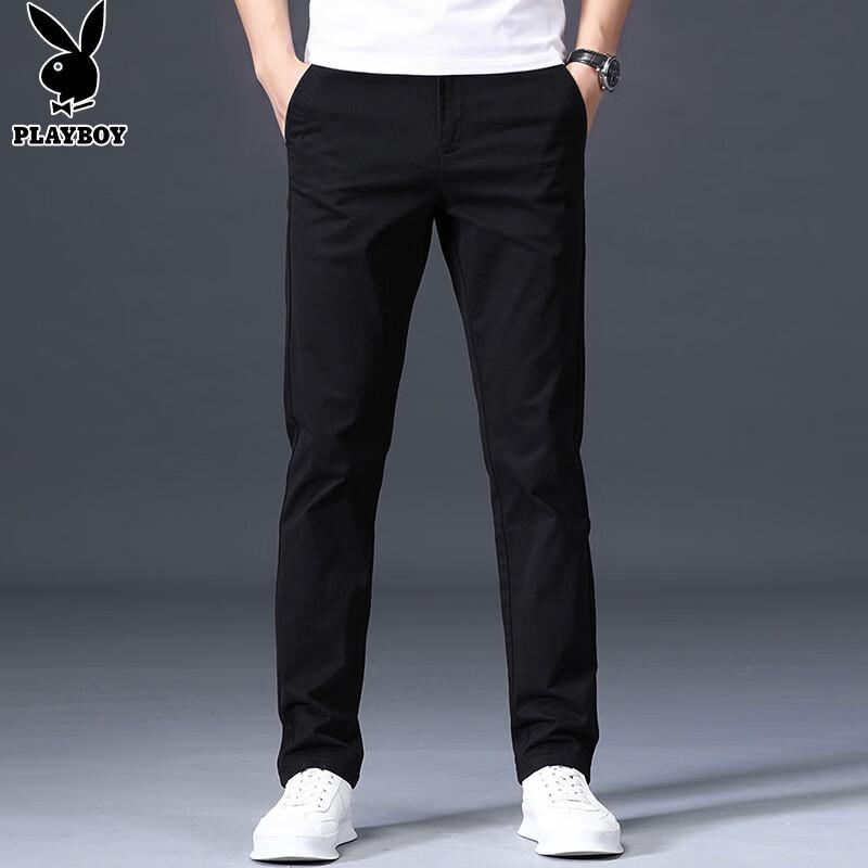 PLAYBOY Men's Straight Fit Casual Trousers