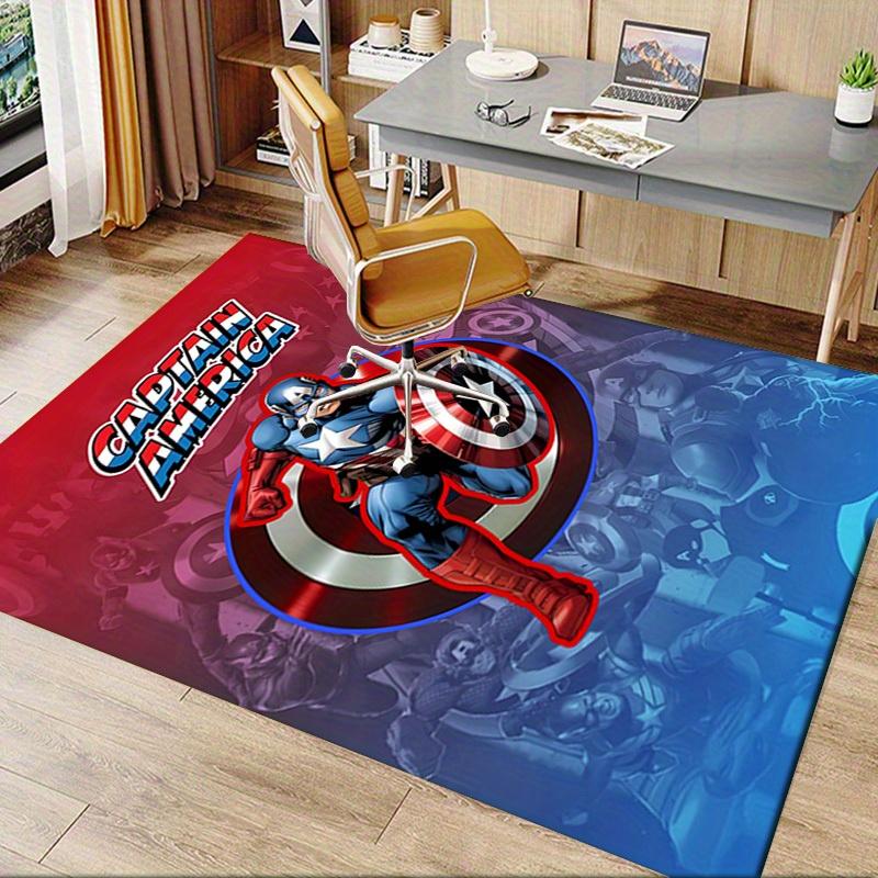 3D Printed Captain America,Shield,Hero Anti-Slip Rug - Machine Washable Office Rug for Living Room, Bedroom, Office - Multiple Sizes