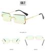 Elegant Gradient Womens Diamondcut Frameless Square Sunglasses