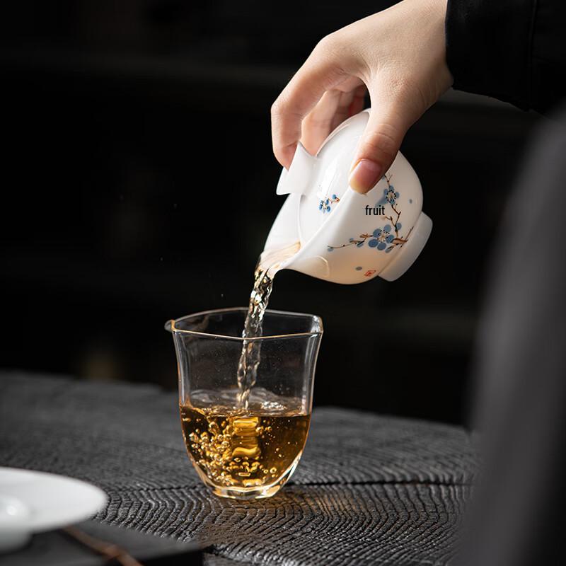 MULTIPOTENT Hand-Painted Plum Blossom Sancai Gaiwan Tea Bowl