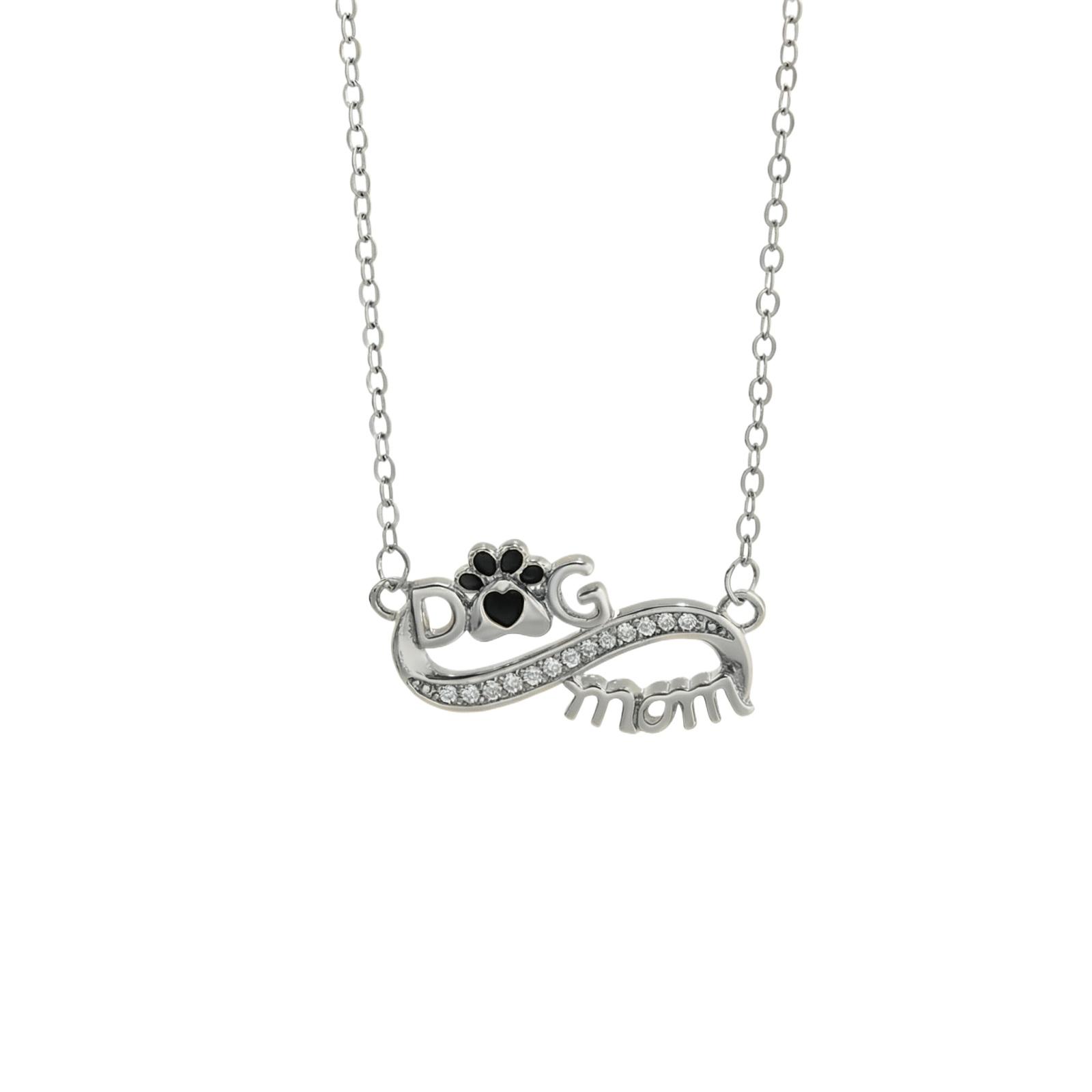 

Stylish Dog Print Pendant One Size срібний