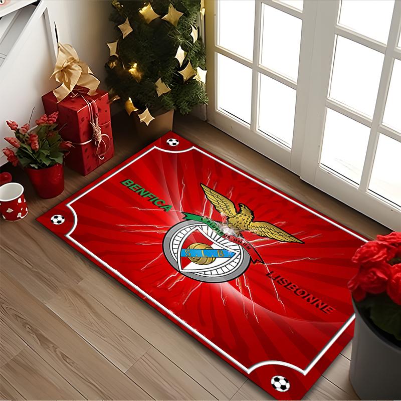 1pc SL Benfica Rug, Digital Printed Home Chair Sofa Mat, Durable Office Area Carpet, Beautiful Festival Decorations