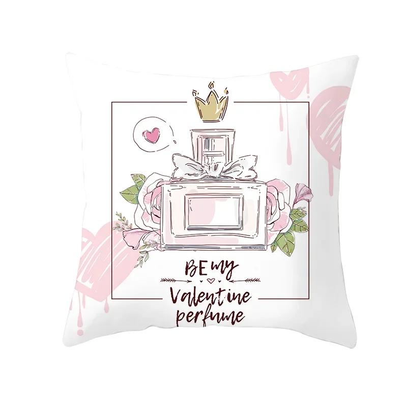 Valentine's Day Cushion Cover Romantic Wedding Party Decorations Print Cushion Cover Pillowcase Valentine's Day Gift
