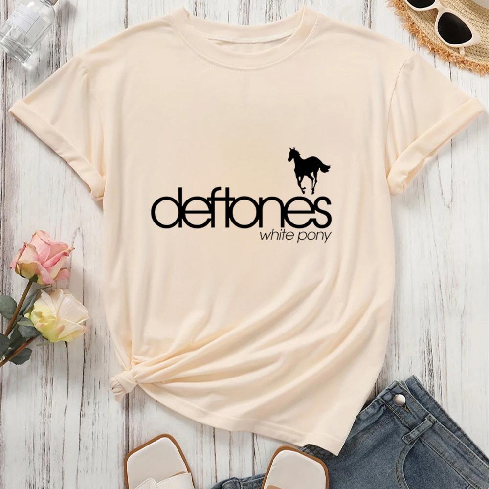 

Deftones t shirt girl Breathable 80s Pastel Colorful Graphic top tees University Colorful 2000s Classic Punk korean clothes L