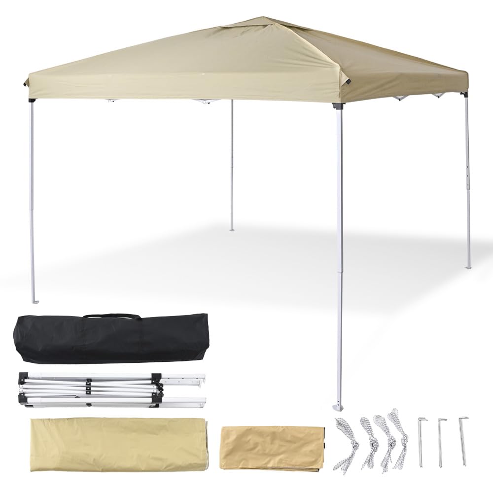 

Tarp tent 3x3m Sand Beige to tarp UV water storage case [Easy assemble] One-touch tent, protection, resistant,