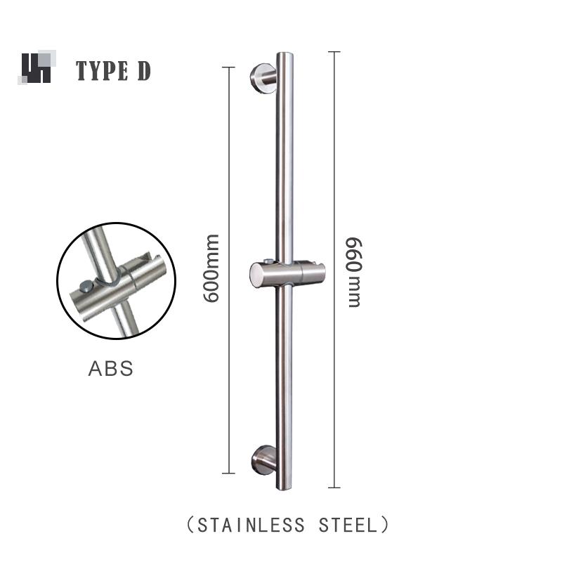 

Shower Slide Bar Bathroom Height Adjustable Handheld Shower Head Holder SUS304 Stainless Steel Brushed Round Square Lifting Rod