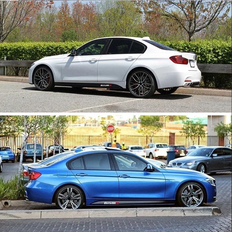 2pcs Car Door Side Skirt Sill Stripe Carbon Decals Styling Accessories For Nissan Nismo Qashqai Teana X Trail T32 T31 Tiida Juke