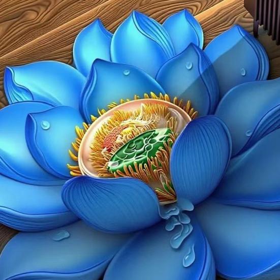 Bodenmatte 3D Blumendesign Rutschfest Wasserdicht Abriebfest Bodenteppich Knieend Yoga Meditationskissen