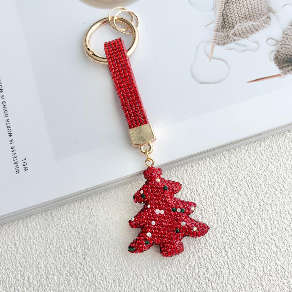 Christmas Tree Santa Claus Keychain Cane Metal Xmas Pendant Christmas Gifts