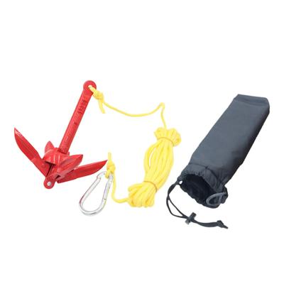 Folding Marine Anchor Kit with Four Prong Design Carbon Steel for Fishing Boats Kayaks and Personal Watercraft