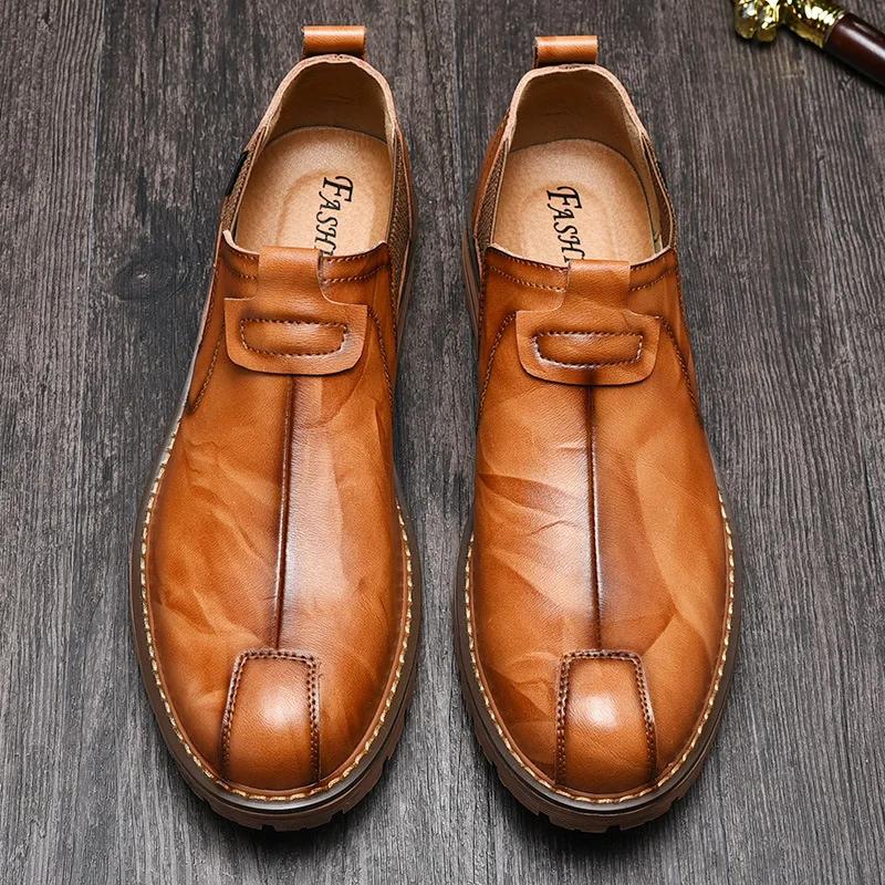 New Arrival Retro Bullock Design Men Classic Business Formal Shoes Pointed Toe leather shoes Men Oxford Dress Shoes 2025 new