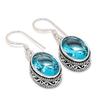 Swiss Blue Topaz Gemstone 925 Sterling Silver Jewelry Earring 1.38 " K374