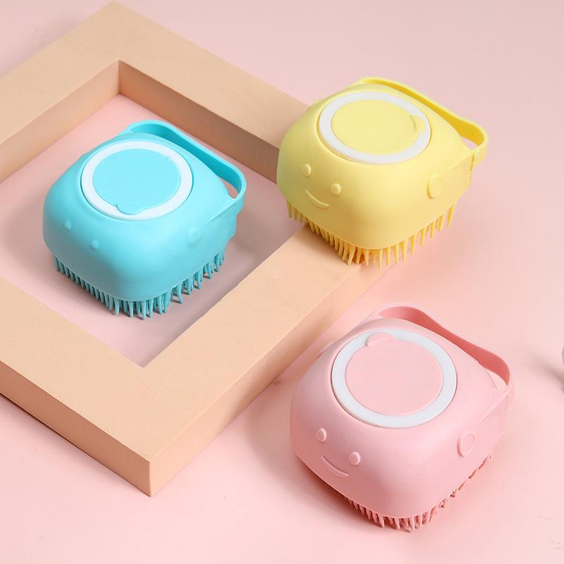 Silicone Universal Bath Brush for Pets and Babies with Liquid Dispenser