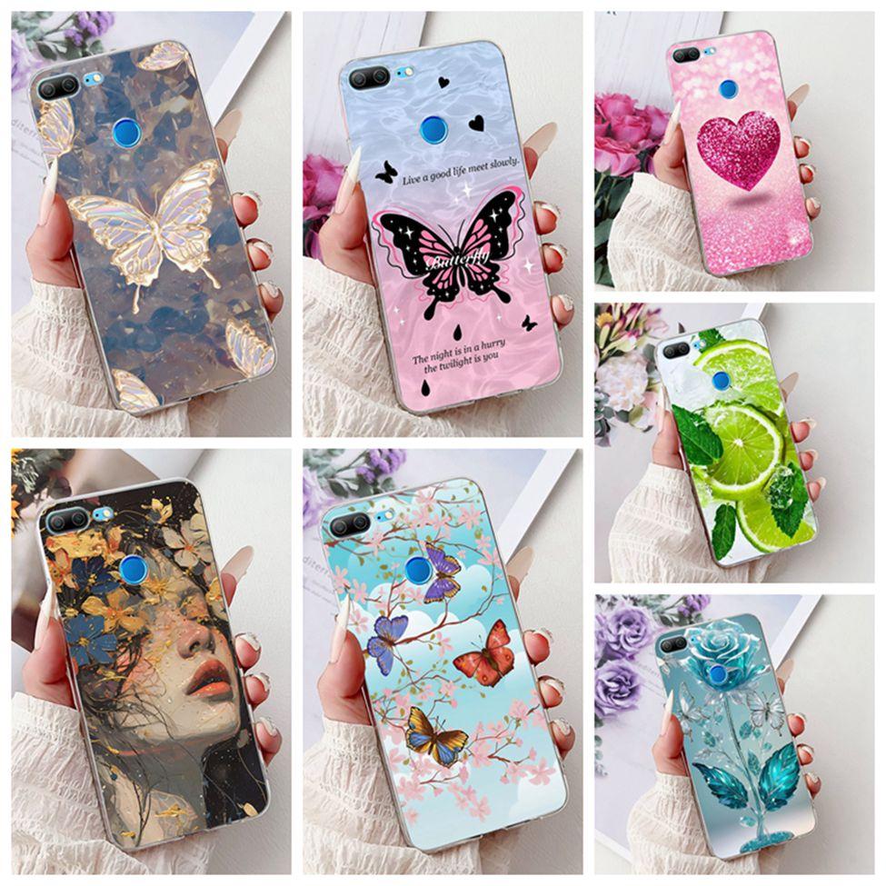 Clear For Honor 9 Lite Case Cute Cat Fashion Flowers Funny Painted Back Cover For Honor 9Lite Phone Case LLD-L21 LLD-L31 LLD-L11
