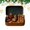 Pocket Size Jesus Birth Decoration Nativity Figurines In A Tin Handmade Pocket Nativity Scene Gift Jar Christmas Ornament