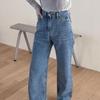 New Arrivals Open Run Women Summer Blue Denim Pants Semi Wide