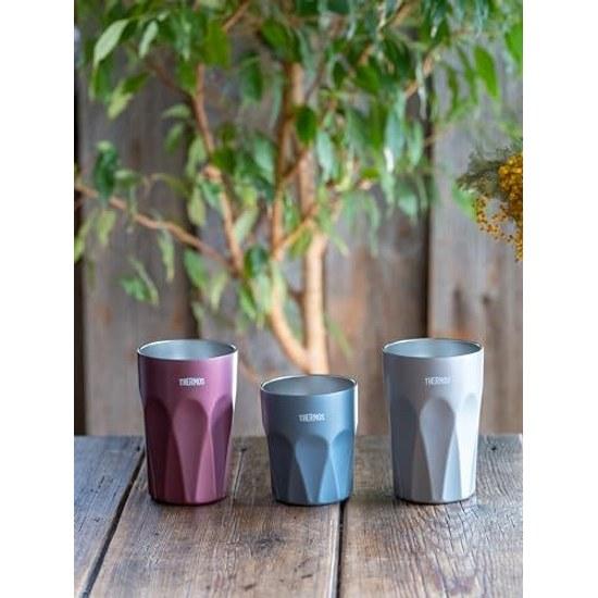 Thermos Vacuum Insulated Tumbler 300ml Misty Blue Glass Cup-like Design JTC-300 MSB