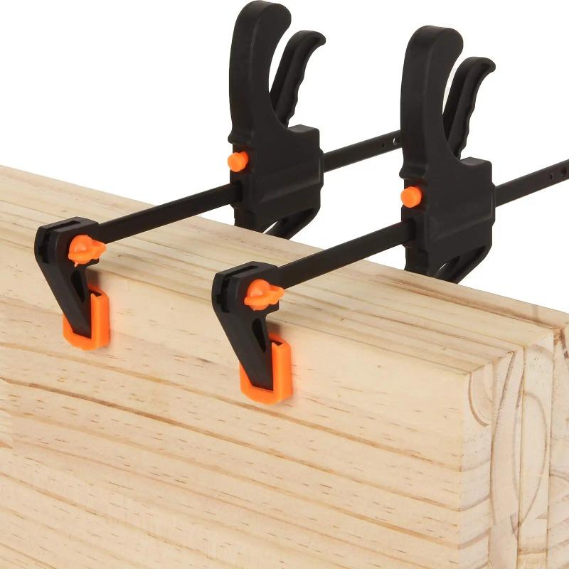 5/2-Pack 4-Inch Quick-Release Bar Clamps - One-Hand Ratchet Clamp Set for Woodworking & DIY Projects, Hardened Steel Jaws