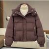 Women Short Puffer Jacket with Hood Winter Warm Thick Cotton Coat Fashion Outwear
