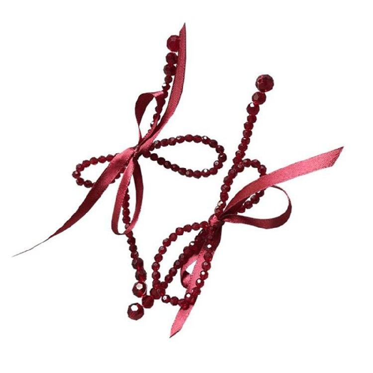 

Big Ribbon Crystal Bowknot Tassel Long Drop Earings Jewelry for Women Girls 1