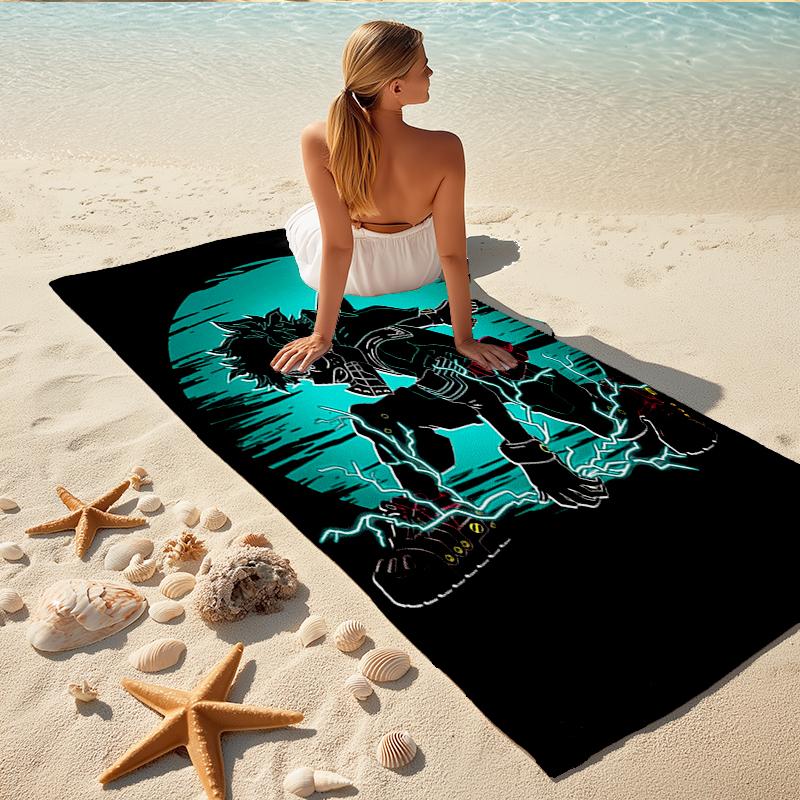 1Pc Superhero Moonlit Battle Beach Towel Quick Dry Multiuse For Beach Pool Gym Yoga Home Travel Christmas Halloween Xmas Gift El141