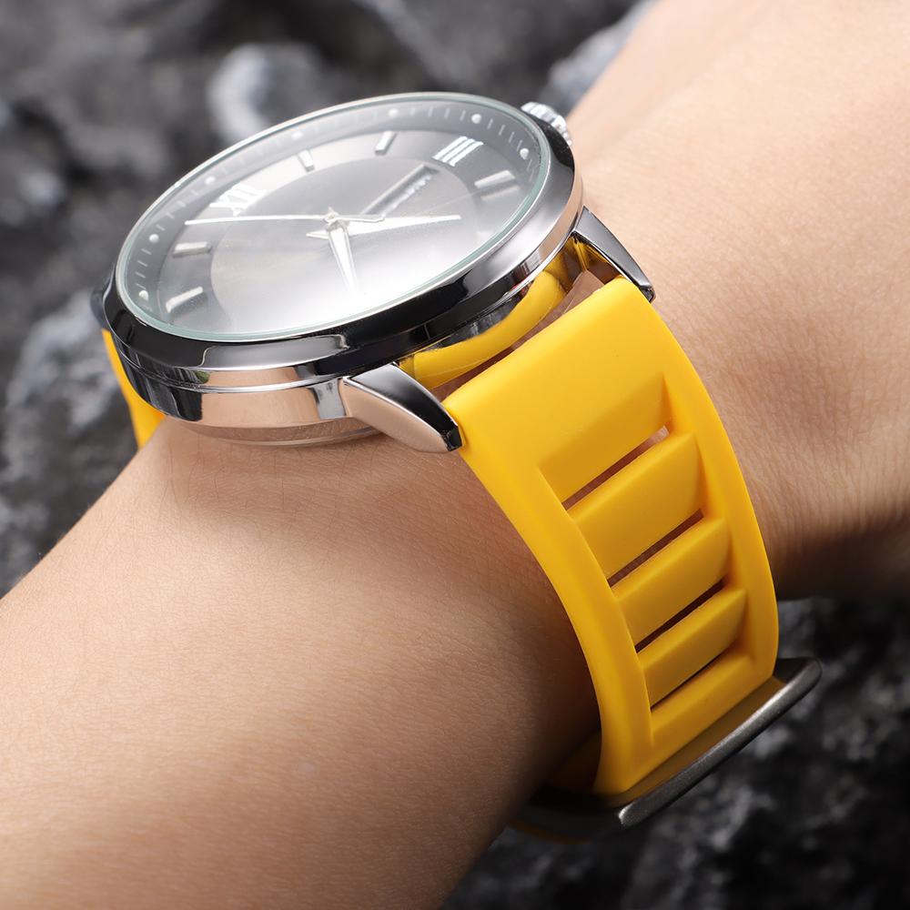 20mm 22mm Silicone Rubber Strap High Quality Curved End Watch Band for Omega for Swatch for Casio Bracelet Waterproof Wristband