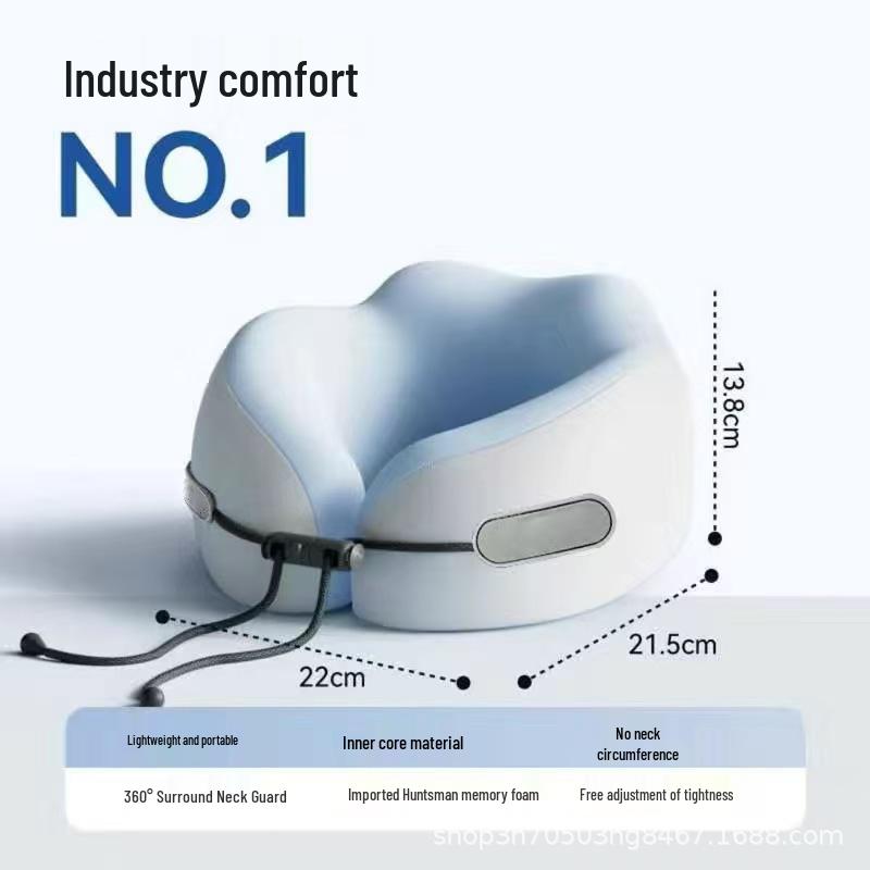 Portable Memory Foam U-Shaped Travel Pillow: Cervical Spine Support & Neck Protection