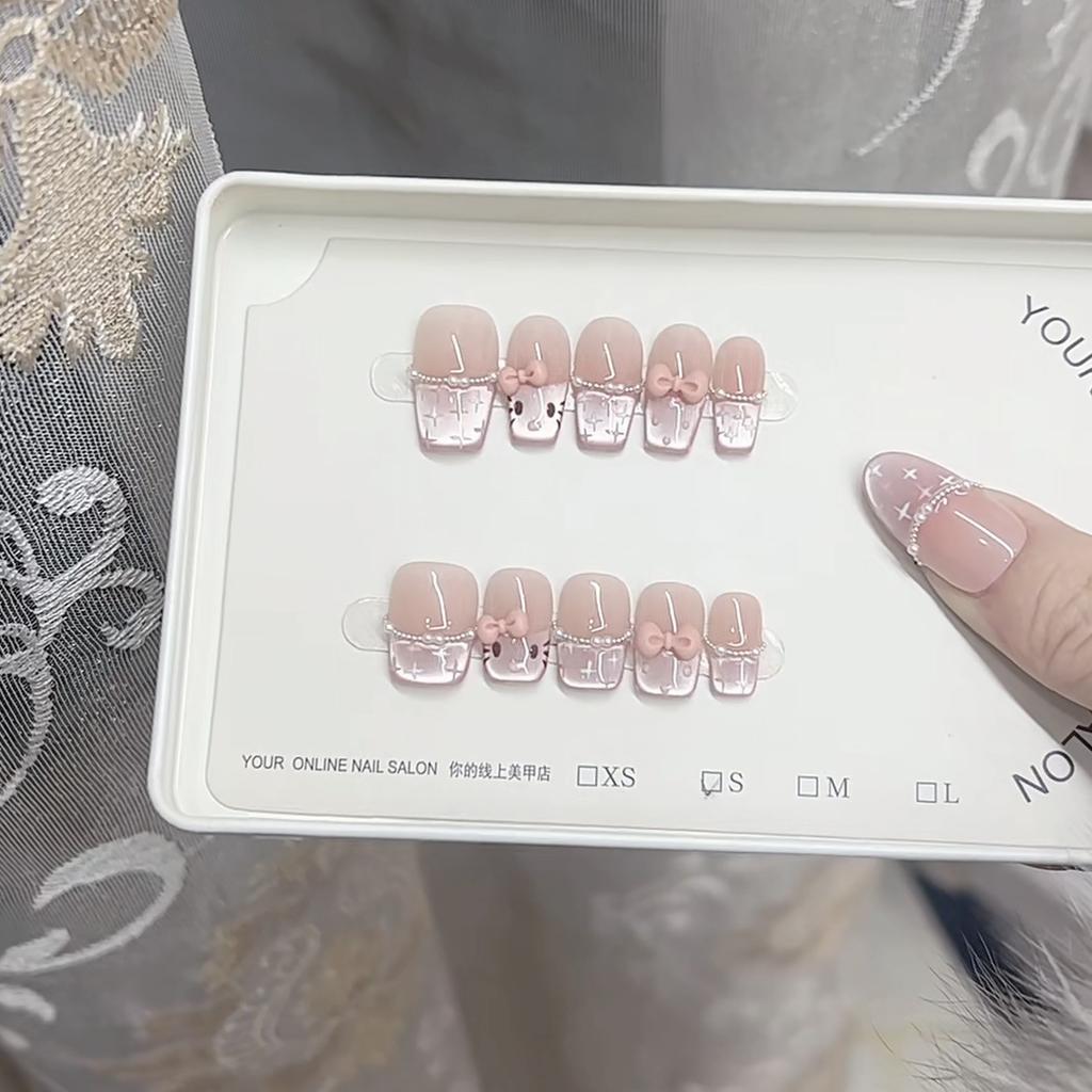 Reine Handarbeit Phototherapie Tragbare Nägel Freche KT Katzenauge Wiederverwendbarer Nagelkunst Patch