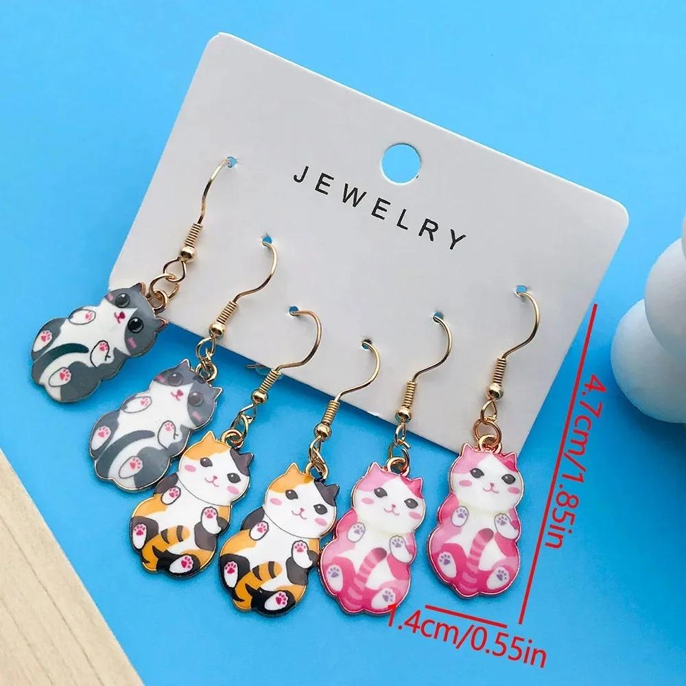 1Pair Halloween Black Cat Exposed Bone Drop Earrings Fashion Acrylic Skull Black Cat  for Women Festival Birthday Gift