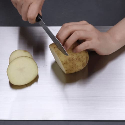 Dovhmoh Kitchen Stainless Steel Cutting Board for Vegetables, Meat, and Fruits