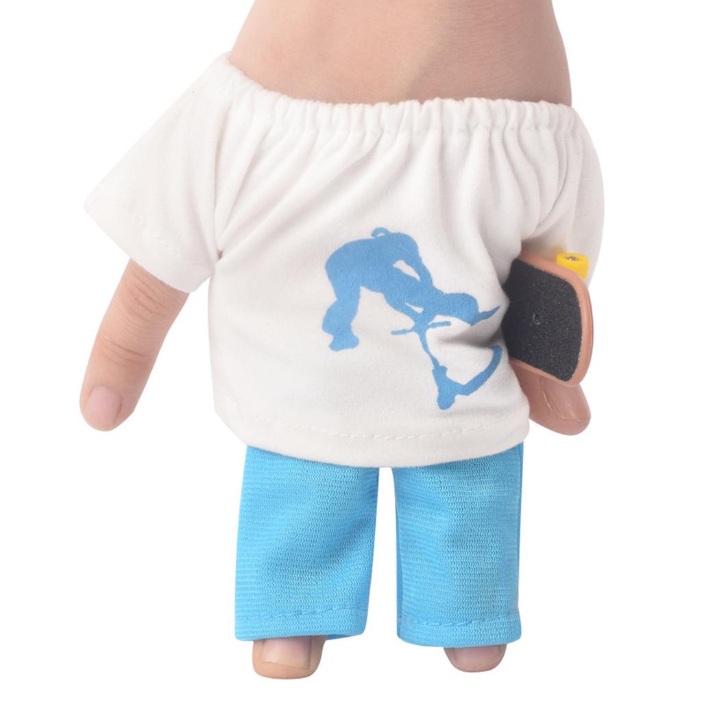 Kids Finger Skateboard Toy Finger Pants T Shirt Skateboards Tools Outfit Accessories for Kids Children