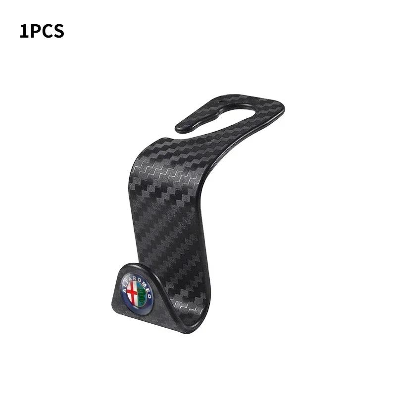 

For Alfa Romeo 1/2/4pcs Car Carbon Fiber Pattern Seat Hook For Alfa Romeo Giulia Giulietta 156 159 147 Mito Stelvio Sportiva GT