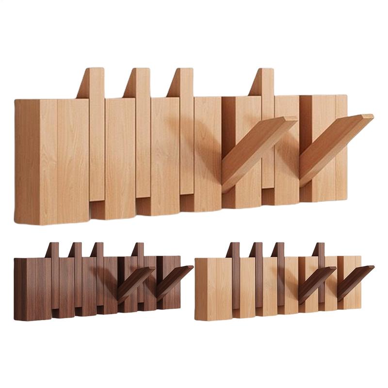 Piano Coat Rack Decorative  Hook Natural Wood Entryway Wall Art Hanger for Bags Hats Umbrellas Clothes Organizer Home Decor