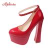 Fashion Aphixta Super Big 50 Hot Sale Party Disco Dance Pumps Women 5.5cm Platform 16cm Super High Chunky Heels Girding Buckle Pumps