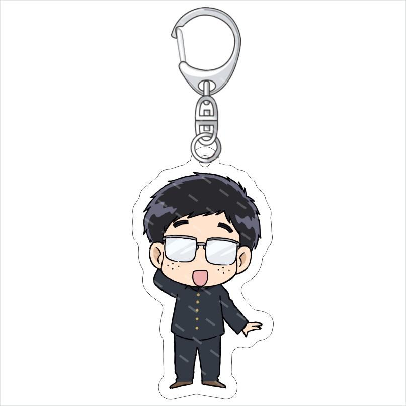 6cm Leuke Anime Ganbare! Nakamura-kun!! Acryl Sleutelhanger Tas Rugzak Hanger Koppel Sleutelhangers Accessoires voor vrienden Cadeaus 6 cm black