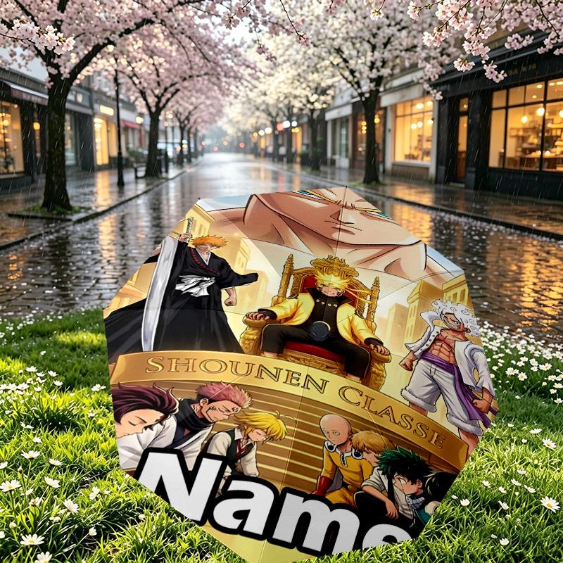 Custom Name Personalized One Piece Print Umbrella, Auto Open Close, 8‑Rib Sturdy Frame, Commute Camping Hiking Use, Birthday Gift