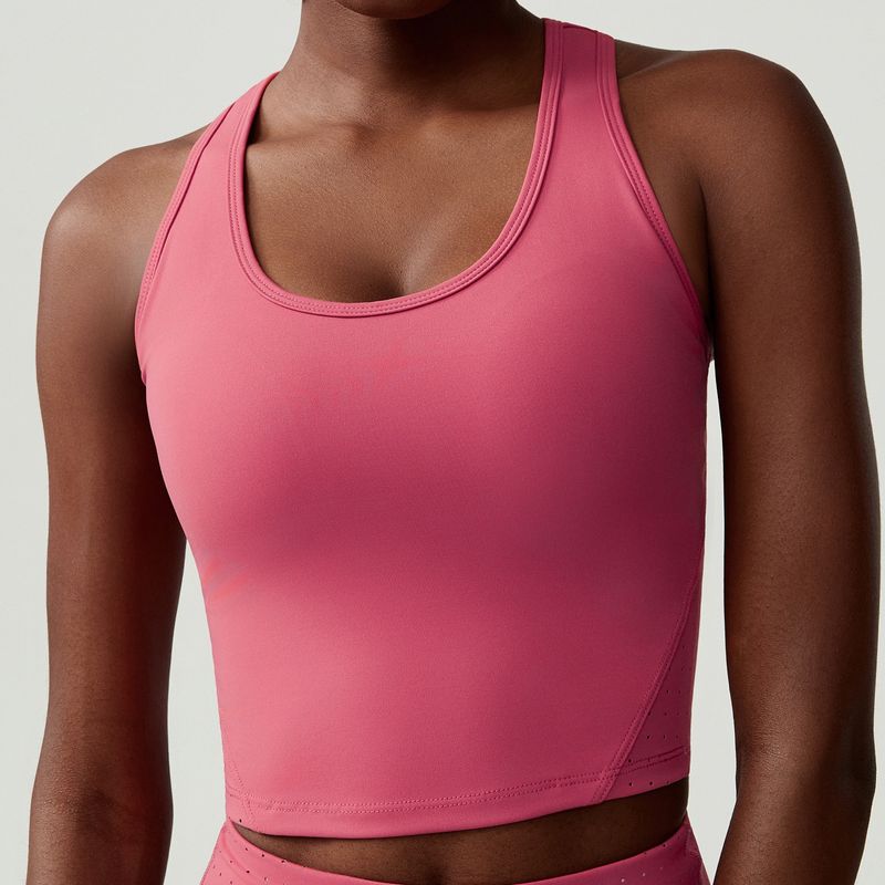European and American I-Shaped Beauty Back Sports Vest Mesh Breathable Yoga Bra High Strength Shockproof Running Fitness Bra Women