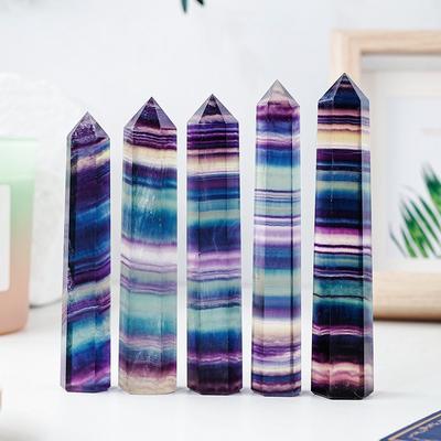 Natürliche Fluorit-Säule Dekoratives Ornament für Regal-Display zu Hause, 4-5 cm